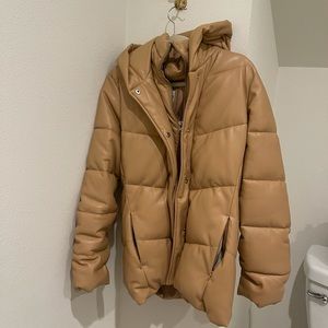 A&F Vegan Leather puffer